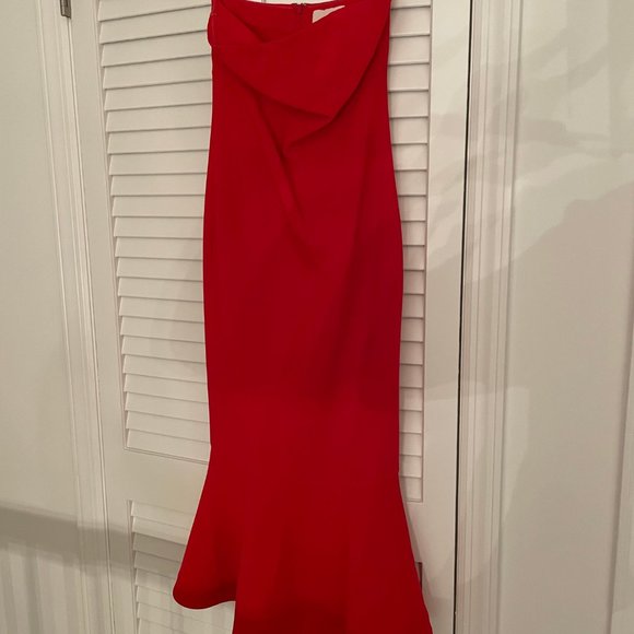 Cinq a Sept Red Strapless Dress - Picture 4 of 6